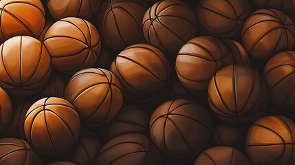 Obraz premium Basketballs pile up