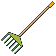 garden rake vector