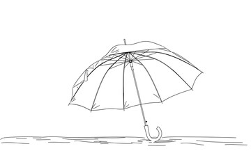 Continuous One-Line Drawing of an Umbrella - Minimalist Weather Art
