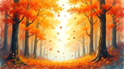 Whispering Canopy: A Forest's Autumn Palette