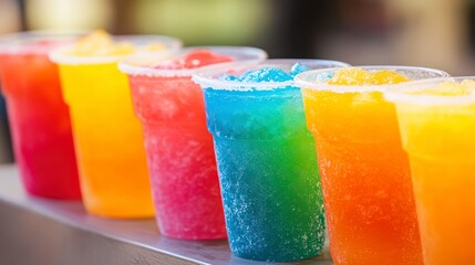 Colorful Slushies on a Counter