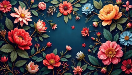 Intricate floral tapestry wallpaper, rich jewel tones, tapestry, gold