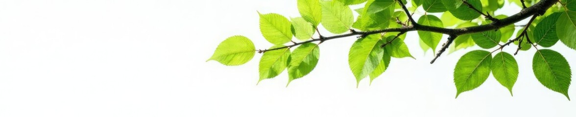 Fototapeta premium isolated tree branches with leaves on white background, foliage, tree branch