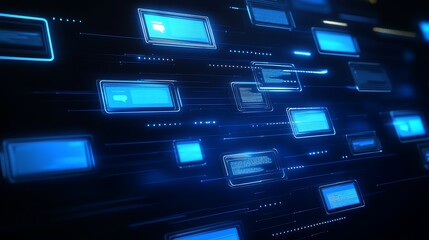 Obraz premium Digital Network Data Flow.