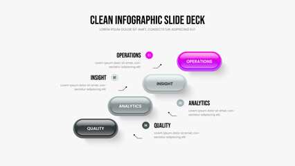 Obraz premium Creative Portfolio Four Option Infographic Frame Template. Advertising Profile Slideshow Layout Vector Illustration. Business Development 4 Element Diagram Presentation Design.