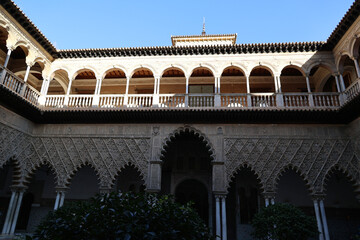The Court of the Maidens of the Royal Alcázar of Seville, Andalusia, Spain