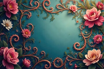 Subtle paisley design, muted colors, soft focus, muted, vintage, vector