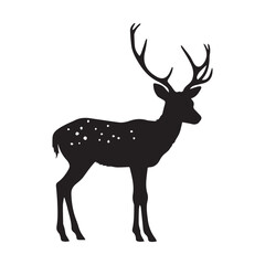 Dik dik animal silhouette black vector art design on white background
