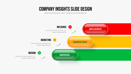 Fototapeta premium Modern Development Presentation Template Vector Illustration. Product Visualization Three Element Infographic Frame Design. Sales Solution 3 Option Diagram Slideshow Layout.
