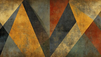Earthy geometric abstraction with textured triangle patterns design