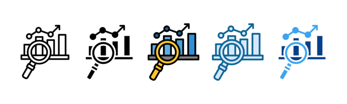 Trend Analysis Icon Set Multiple Style Collection
