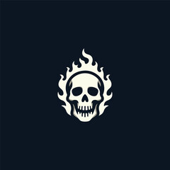 Skull burning logo