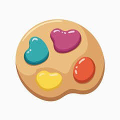 colorful cookie with heart shaped candies  stock illustration