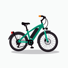 Fototapeta premium electric bicycle with teal frame and orange handlebars modern ecofriendly transportation