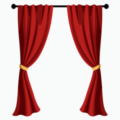 red curtains on stage  theater backdrop illustration