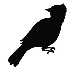Cute cartoon hand drawn vector lark bird silhouette.