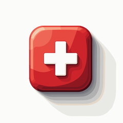 Obraz premium red medical cross icon with shadow effect