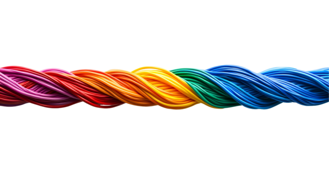 Rainbow Cables Twisted Wave Abstract Design,
