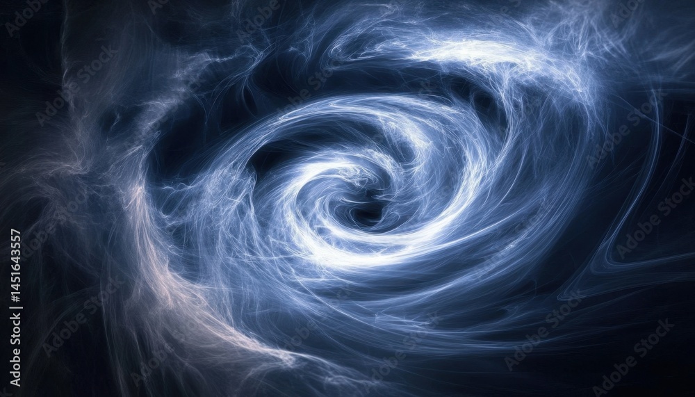 Poster abstract swirling nebula galaxy in deep space with blue tones and dynamic light effects a futuristic
