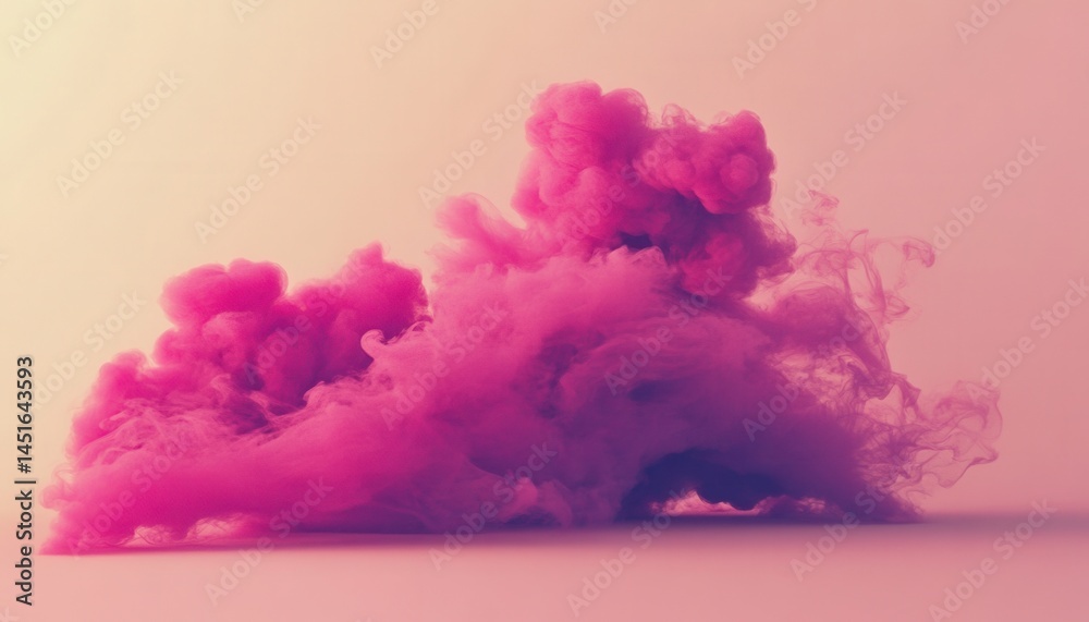 Poster Abstract Swirling Pink Smoke Cloud On Soft Gradient Background Creates a Captivating Visual Display With Its Dense Smoky Texture and Dynamic Motion for Creative Design Elements