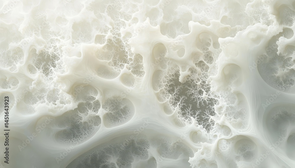 Aufkleber Abstract White Foam Bubbles with Detailed Texture a Surface Pattern Background Featuring Organic Cells Clean Minimalist Design and Modern Look