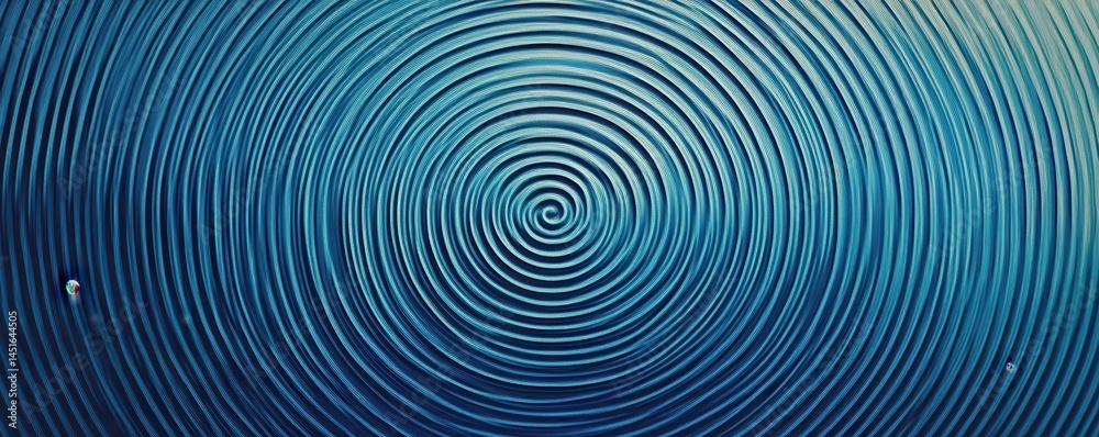 Leinwandbilder concentric circles pattern in shades of blue water ripple texture background with circular waves and