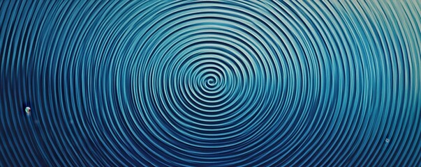 Concentric Circles Pattern in Shades of Blue Water Ripple Texture Background with Circular Waves and Fluid Motion Effect