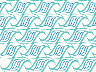 vector seamless pattern with hand drawn waves
