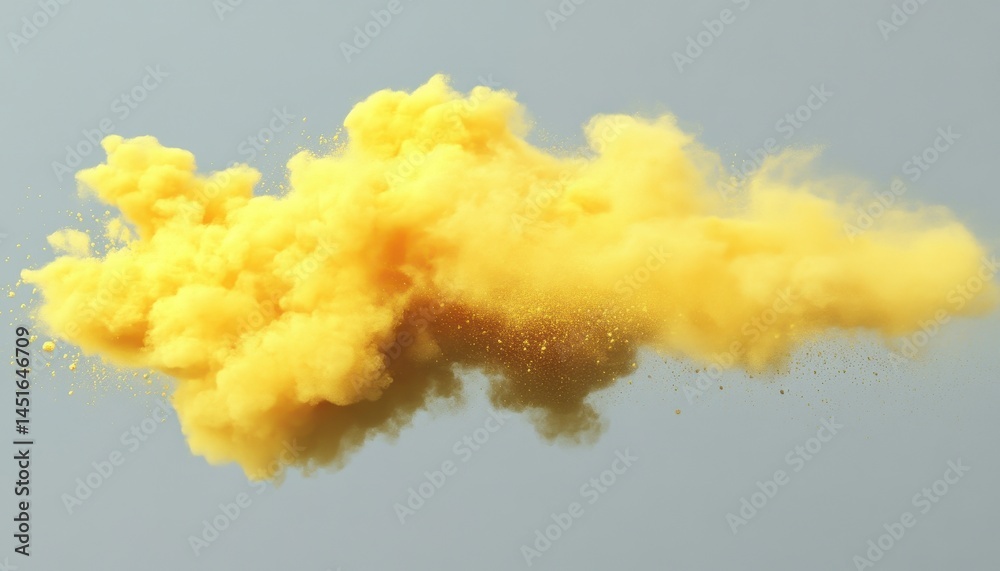 Leinwandbilder explosion of yellow powder abstract cloud in bright light creating a dynamic and colorful burst agai