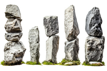 Balanced grey rocks nature stones art installation