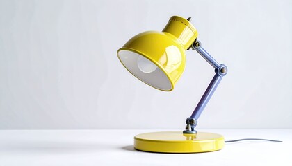 Yellow Desk Lamp on White Surface