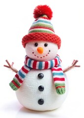 snowman with red hat and scarf