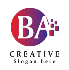 ba Creative Logo Concept New Locking