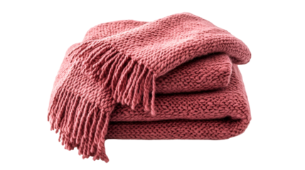 Soft Pink Knitted Blanket Cozy Texture Warmth Home Decor