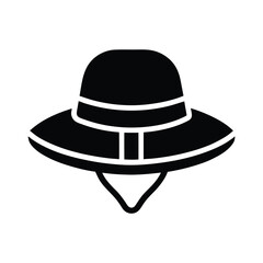 Canvas Hat with Foldable Brim Icon Silhouette Vector Illustration