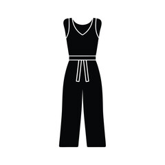 Sleeveless Jumpsuit With Culotte Legs Icon Silhouette Vector Illustration