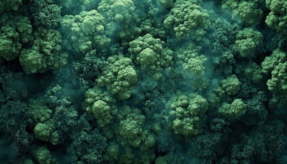 Fototapeta premium Dense cluster of greenish-teal, organic shapes
