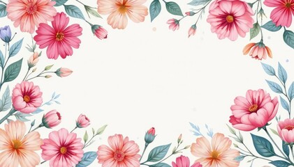 Delicate watercolor floral pattern, soft pastel tones, botanical, pattern, background