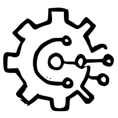 Gear and Circuitry Icon
