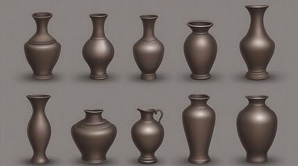 Different shapes of vases