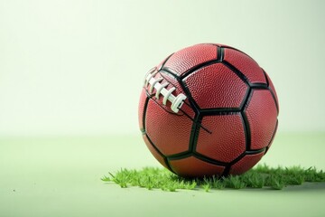 High-angle shot, football centered on white backdrop , isolated, american football, oval ball