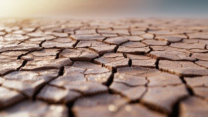 Obraz premium Close-up view of cracked earth surface.