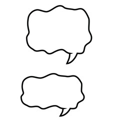Cute cartoon hand drawn vector Speech cloud Bubble line art.