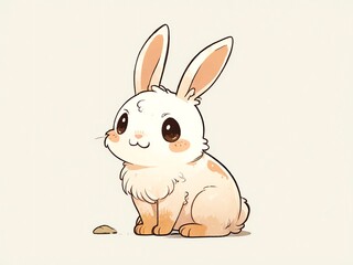 Adorable Bunny Rabbit Illustration: A Cute Cartoon Hare