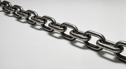 Fototapeta premium Metal chain links on a plain background 