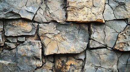 Fototapeta premium Close-up view of a textured stone wall.