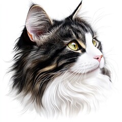 Photo of Norwegian Forest Cat Isolated on white background