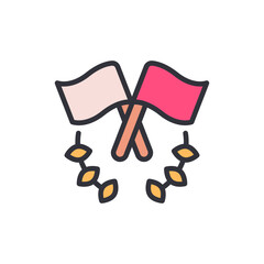 Diplomacy colored icons, minimalist vector illustration ,simple transparent graphic element .Isolated on white background