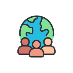 World diplomacy colored icons, minimalist vector illustration ,simple transparent graphic element .Isolated on white background