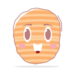 Kawaii Snack Chip Character Vector with Cute Face and Soft Style, Perfect for Food Illustrations, Fun Packaging Designs, Snack Projects, and Playful Digital Art.